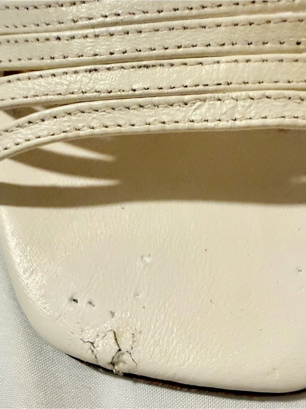 Reformation Ivory Strappy Square-Toe Heeled Sandals Size 6 -FLAWED